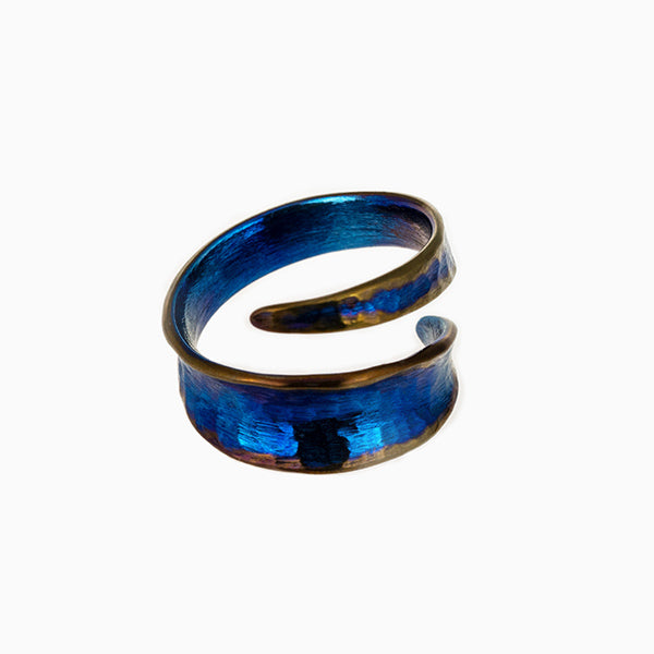 Twisted Leaf Ring - Blue