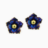 Water Lily Earrings - Blue