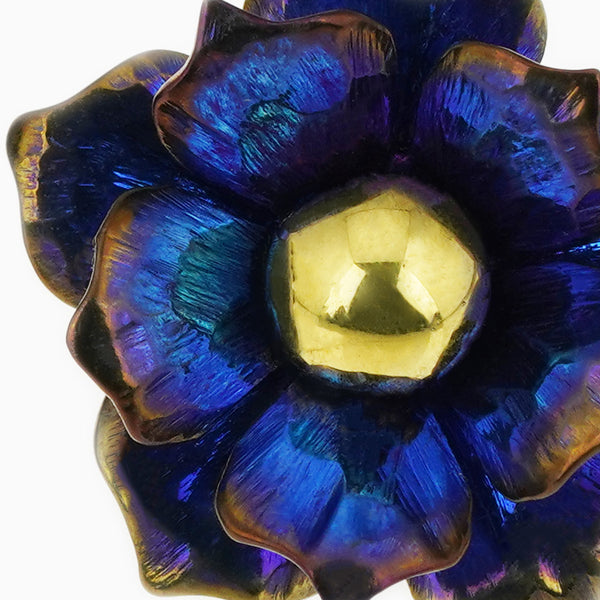 Water Lily Earrings - Blue