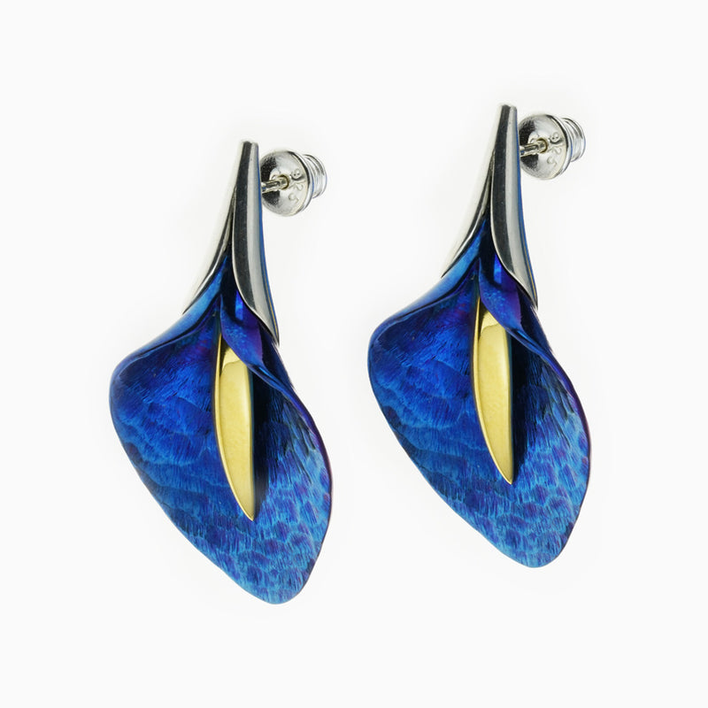 Long Calla Earrings - Blue