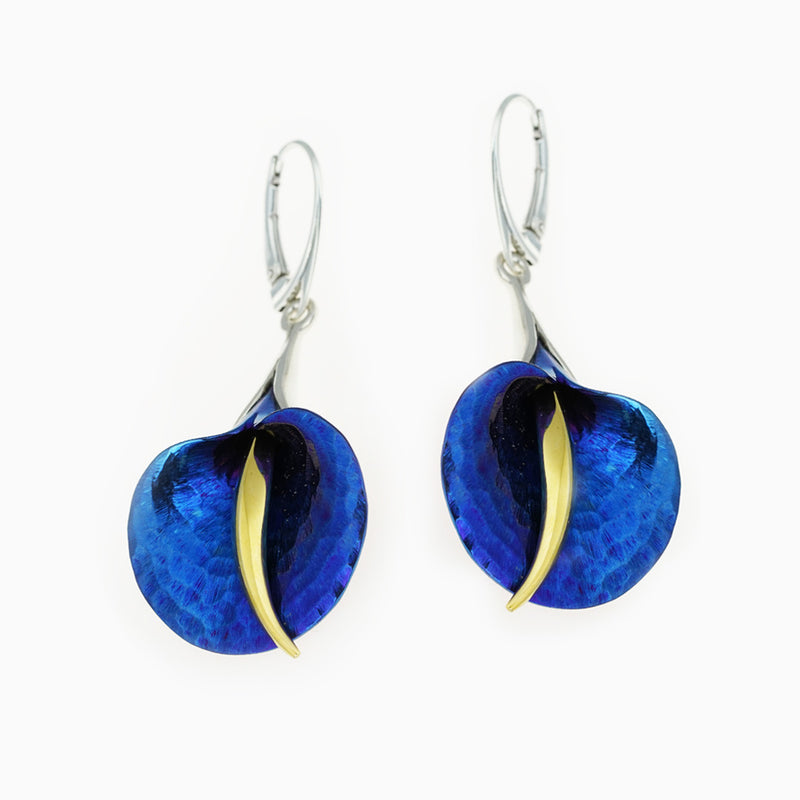 Open Calla Earrings - Blue