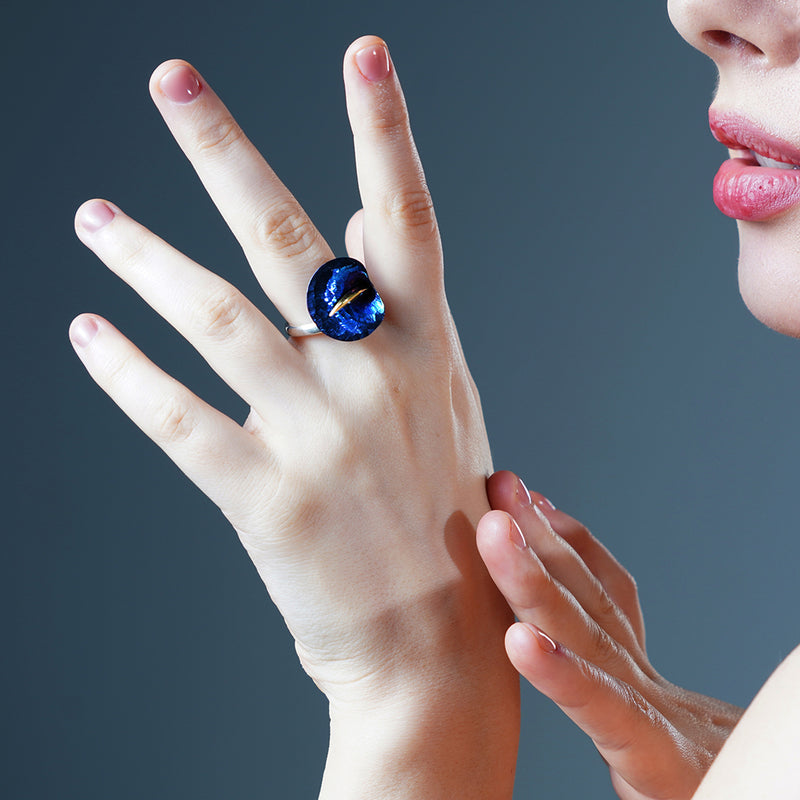 Open Calla Ring - Blue