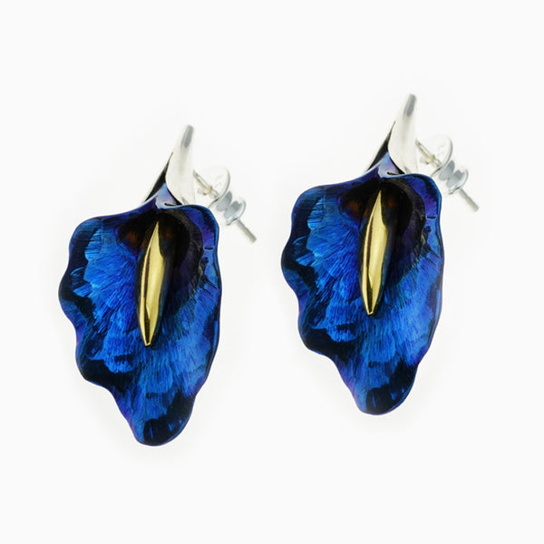 Wavy Calla Earrings - Blue