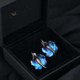 Ornate Calla Earrings - Blue