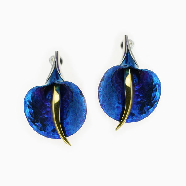 Open Calla Earrings - Blue