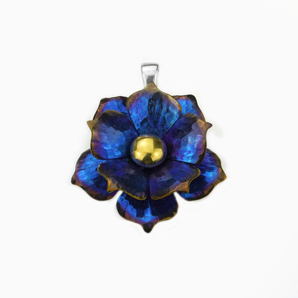 Water Lily Pendant - Blue