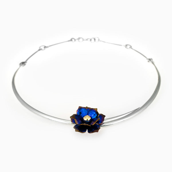 Water Lily Necklace - Blue