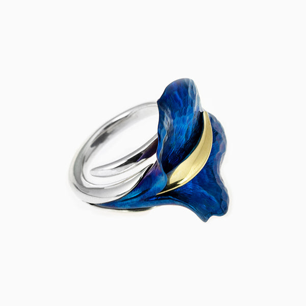 Ornate Calla Ring - Blue