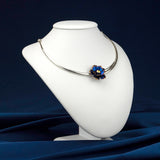 Water Lily Necklace - Blue