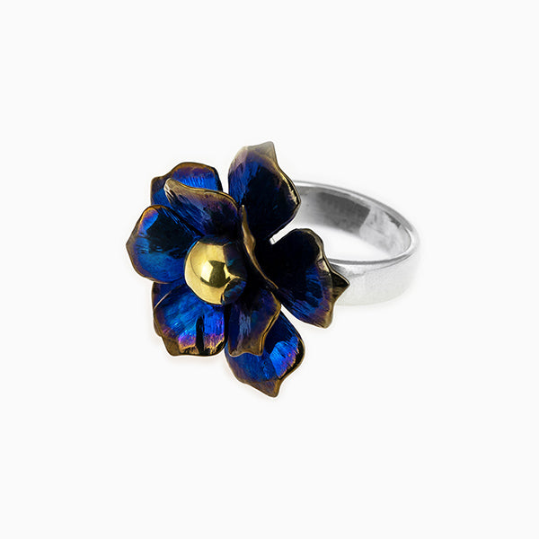 Water Lily Ring - Blue