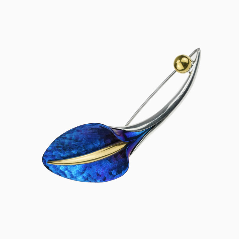 Long Calla Brooch - Blue