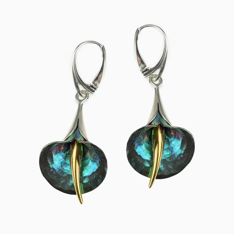 Open Calla Earrings - Green