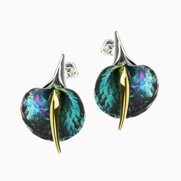 Open Calla Earrings - Green