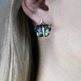 Ornate Calla Earrings - Green