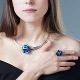 Ornate Calla Necklace - Blue