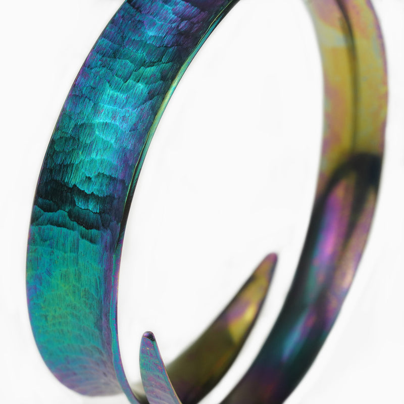 Aluminium Cuff Bracelet with Blue Green Leaf Print Design. Handmade. | eBay