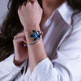 Twisted Lily Bracelet -  Blue