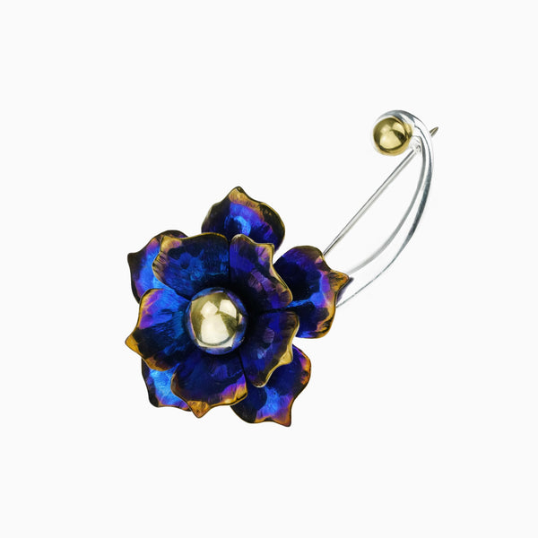 Water Lily Brooch - Blue