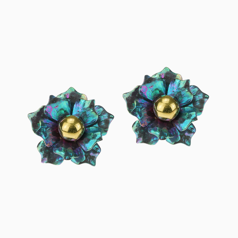 Water Lily Earrings - Green