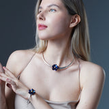 Water Lily Necklace - Blue