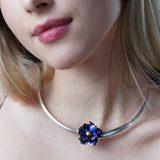 Water Lily Necklace - Blue