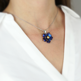 Water Lily Pendant - Blue