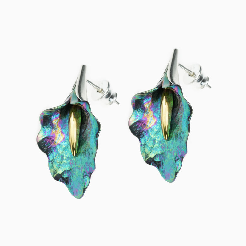 Wavy Calla Earrings - Green